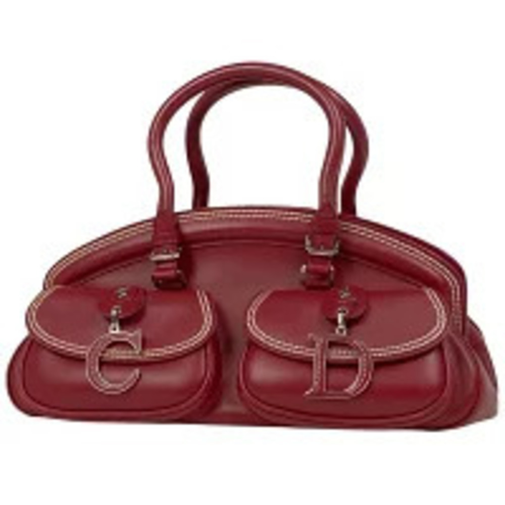Christian Dior handbag tote bag leather red